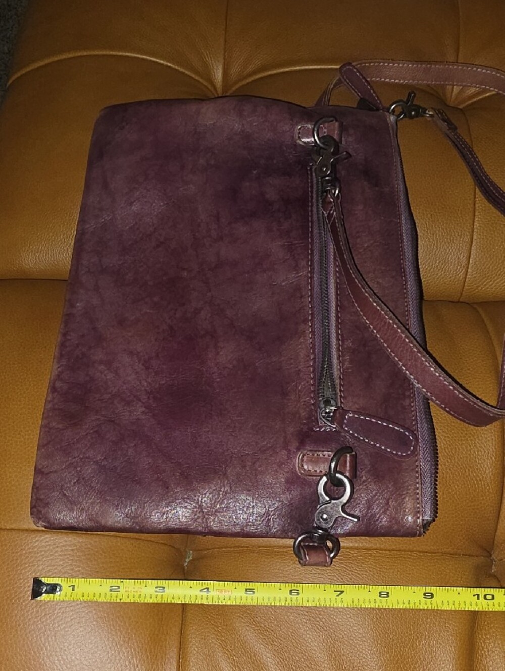 Pol Studded Burgundy Maroon Wine Leather Crossbody Bag - Picture 6 of 15